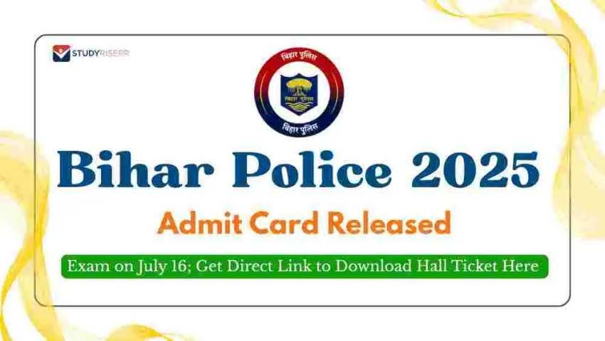 Bihar Police Admit Card 2025: Admit card released for Bihar Police Constable exam to be held on August 3, here is the link