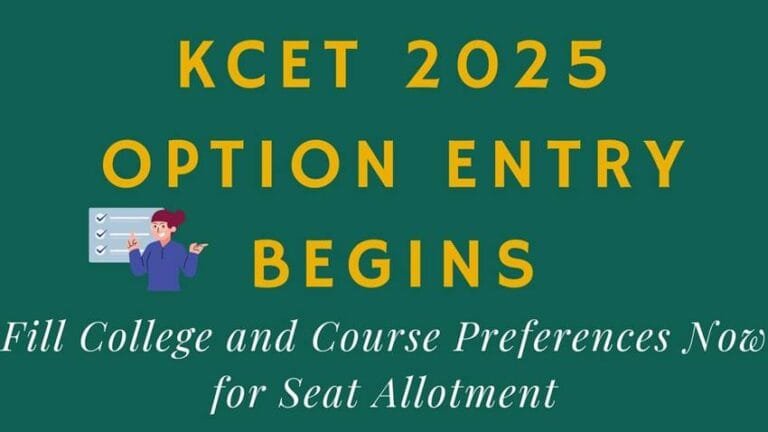 KEA UG Admission 2025: First Round Option Entry started for many courses including Engineering, BPT, Agriculture