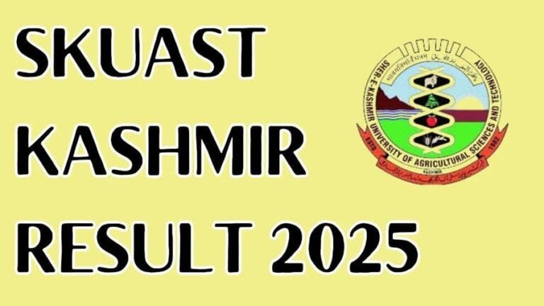 SKUAST-K UET-UG 2025 Result declared – Download scorecard like this, know further process