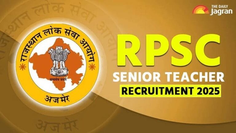 RPSC Senior Teacher 2025: Recruitment started for 6500 posts, apply like this