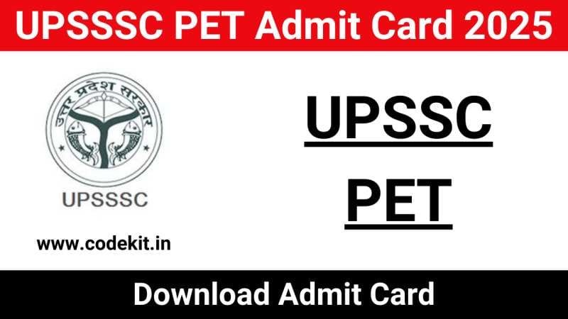 How to Download Upsssc pet admit card check exam center and Date