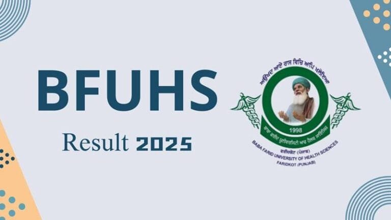 BFUHS Result 2025 Released at bfuhs.ac.in – Check and Download UG & PG Exam Results Here