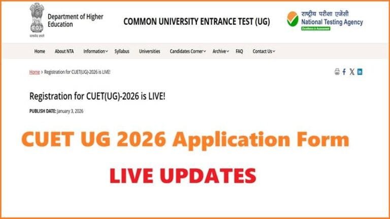 CUET UG 2026 Online Registration Start | NTA Notification Out