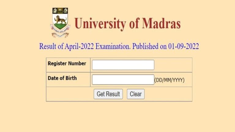Download method and complete information: Madras University 2026 Results