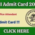 RBI Office Attendant Admit Card 2026 Released: RBI Office Attendant Admit Card 2026 Released: